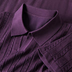 Ashcombe & Fields Men's Textured Knit Viscose Polo - detail