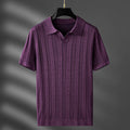 Ashcombe & Fields Men's Textured Knit Viscose Polo - Plum Purple