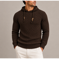 Men's Textured Knit Pullover Hoodie - Brown