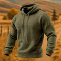Men's Textured Pullover Hoodie - Army Green