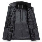 Men's two-piece wool-blend coat - interior knit collar detail