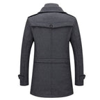 Men's two-piece wool-blend coat - back view