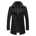Men's two-piece wool-blend coat - black