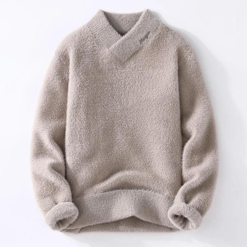 Ellsworth & Rowe Men's Wool Pullover Sweater - Khaki