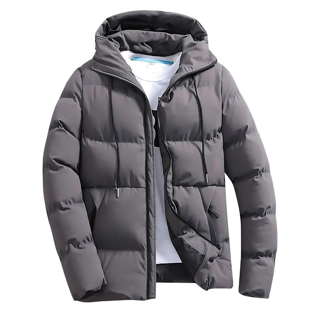 Oscar Hooded Quilted Puffer Jacket | Drawstring Zipper Pockets Jacket