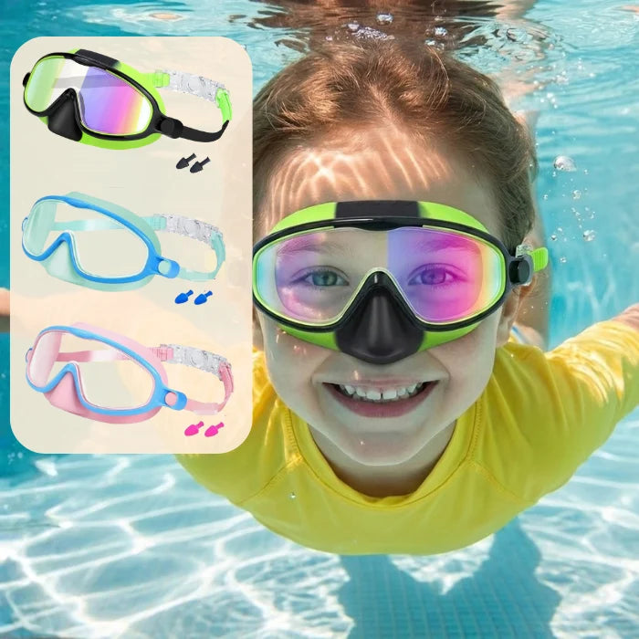 Anti-Fog Swim Goggles for Kids and Adults | Leak-Resistant Snap Strap Goggles