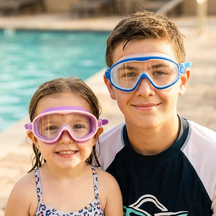 Anti-Fog Swim Goggles for Kids and Adults | Leak-Resistant Snap Strap Goggles