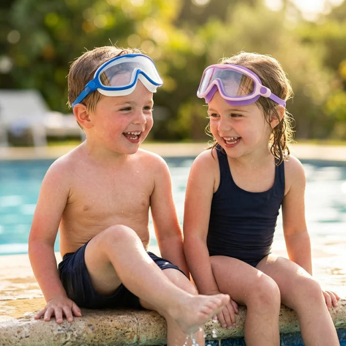 Anti-Fog Swim Goggles for Kids and Adults | Leak-Resistant Snap Strap Goggles