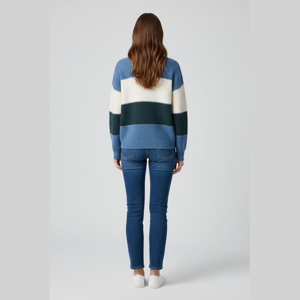 Striped Colorblock Knit Sweater