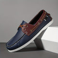 Thomas Leather Slip-On Boat Shoes – Color-Blocked Low-Top Design
