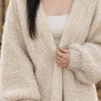 Women's Open Front Knit Cardigan knit detail