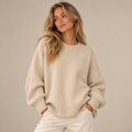 Women's Oversized Knit Sweater - Beige