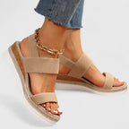 Women's Platform Wedge Sandals - Brown - on model