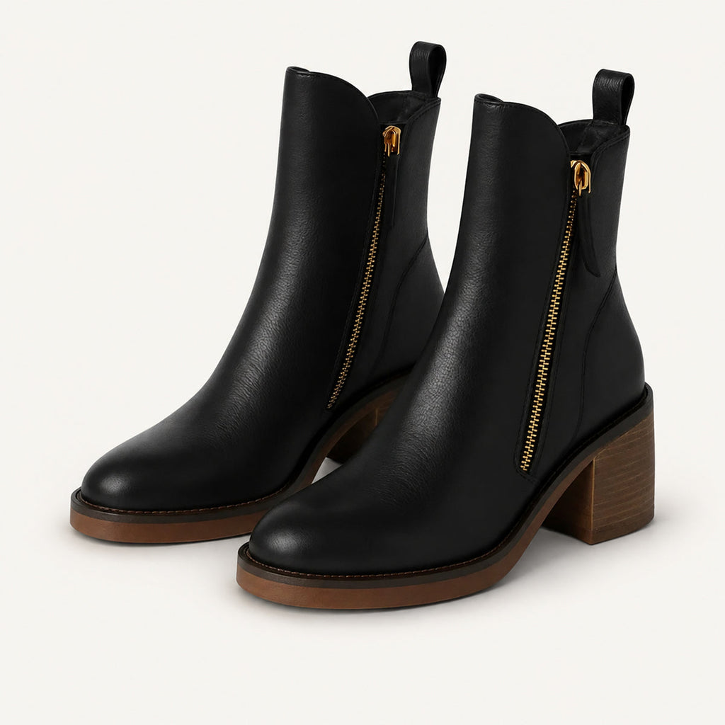 Women's Block Heel Ankle Boots - detail