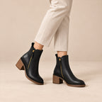 Women's Block Heel Ankle Boots - Black