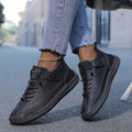 Women's Slip-On Walking Sneakers - Black - on model